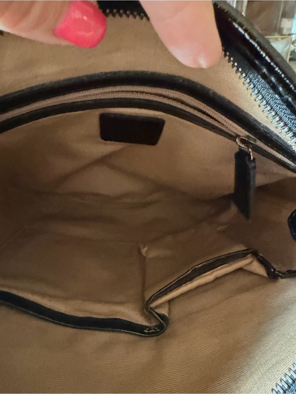 Burberry Hay Market Check Crossbody with Black Patent Trim - Picture 7 of 7